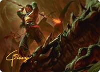 Sarkhan's Resolve Art Card (18/54) (Gold-Stamped Signature) (18) [Art Series: Tarkir: Dragonstorm]