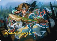Eshki Dragonclaw Art Card (23/54) (Gold-Stamped Signature) (23) [Art Series: Tarkir: Dragonstorm]