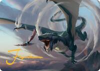 Whirlwing Stormbrood Art Card (27/54) (Gold-Stamped Signature) (27) [Art Series: Tarkir: Dragonstorm]