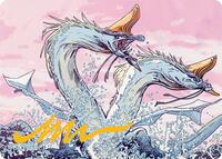 Twinmaw Stormbrood Art Card (39/54) (Gold-Stamped Signature) (39) [Art Series: Tarkir: Dragonstorm]