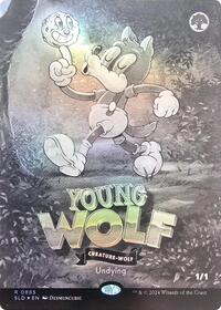 Young Wolf (Black & White Foil) (885) [Secret Lair Drop Series]