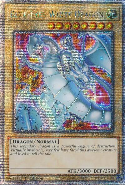 Blue-Eyes White Dragon (New Art) (Quarter Century Secret Rare) (RA04-EN002) [Quarter Century Stampede]