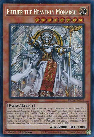 Ehther the Heavenly Monarch (Secret Rare) (RA04-EN018) [Quarter Century Stampede]