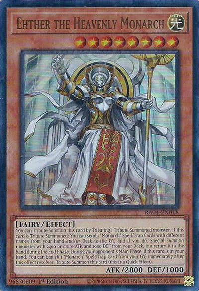 Ehther the Heavenly Monarch (UR) (RA04-EN018) [Quarter Century Stampede]