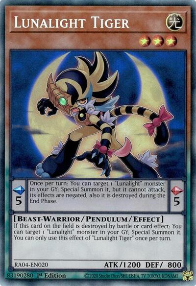 Lunalight Tiger (PCR) (RA04-EN020) [Quarter Century Stampede]