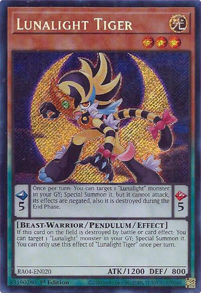 Lunalight Tiger (Secret Rare) (RA04-EN020) [Quarter Century Stampede]