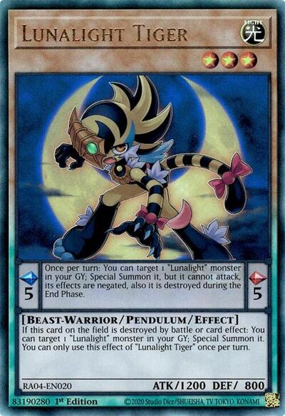 Lunalight Tiger (PUR) (RA04-EN020) [Quarter Century Stampede]