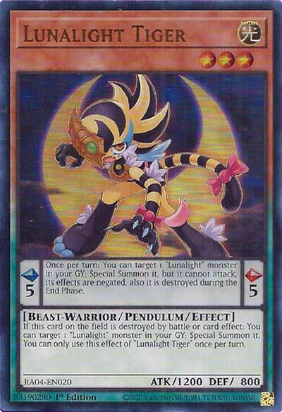 Lunalight Tiger (UR) (RA04-EN020) [Quarter Century Stampede]