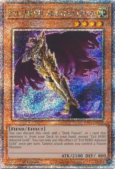 Evil HERO Adusted Gold (Quarter Century Secret Rare) (RA04-EN029) [Quarter Century Stampede]