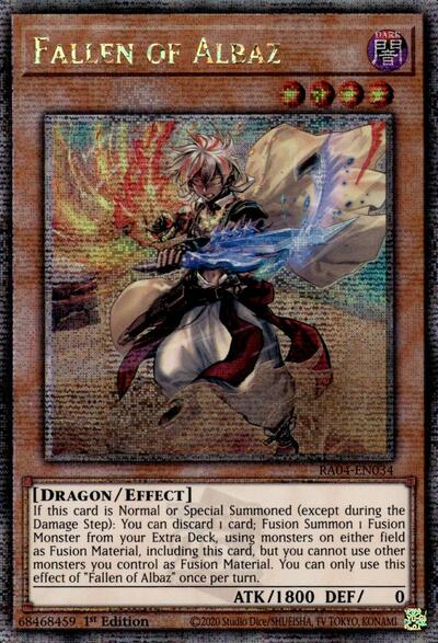 Fallen of Albaz (New Art) (Quarter Century Secret Rare) (RA04-EN034) [Quarter Century Stampede]