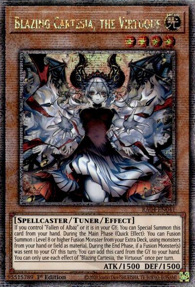 Blazing Cartesia, the Virtuous (New Art) (Quarter Century Secret Rare) (RA04-EN041) [Quarter Century Stampede]