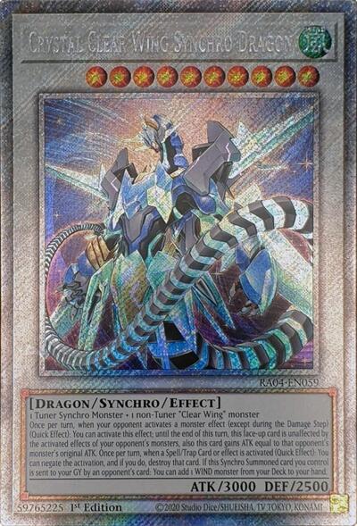 Crystal Clear Wing Synchro Dragon (Platinum Secret Rare) (RA04-EN059) [Quarter Century Stampede]