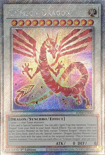 Crimson Dragon (Platinum Secret Rare) (RA04-EN061) [Quarter Century Stampede]