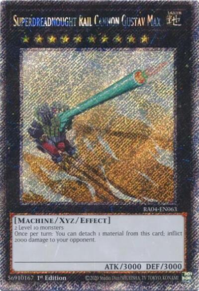 Superdreadnought Rail Cannon Gustav Max (Platinum Secret Rare) (RA04-EN063) [Quarter Century Stampede]