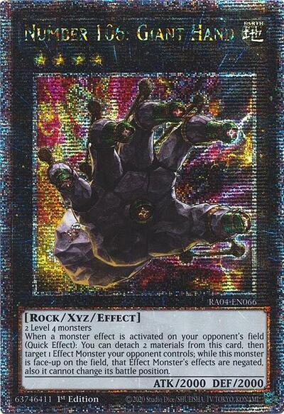 Number 106: Giant Hand (Quarter Century Secret Rare) (RA04-EN066) [Quarter Century Stampede]
