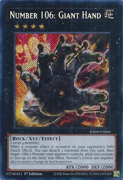 Number 106: Giant Hand (Secret Rare) (RA04-EN066) [Quarter Century Stampede]
