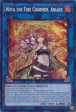 Hiita the Fire Charmer, Ablaze (Secret Rare) (RA04-EN074) - Quarter Century Stampede 1st Edition
