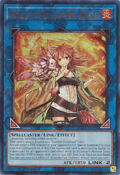 Hiita the Fire Charmer, Ablaze (UR) (RA04-EN074) [Quarter Century Stampede]