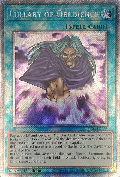 Lullaby of Obedience (Platinum Secret Rare) (RA04-EN085) [Quarter Century Stampede]
