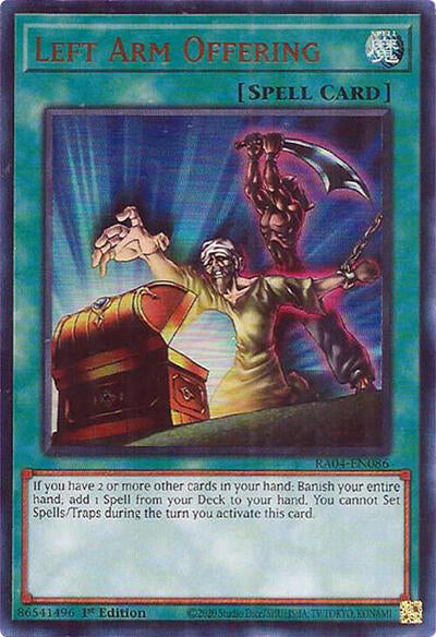 Left Arm Offering (UR) (RA04-EN086) [Quarter Century Stampede]