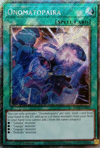 Onomatopaira (Platinum Secret Rare) (RA04-EN089) [Quarter Century Stampede]