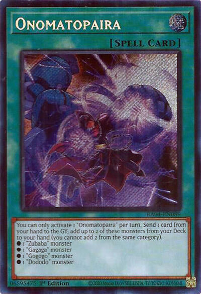 Onomatopaira (Secret Rare) (RA04-EN089) [Quarter Century Stampede]