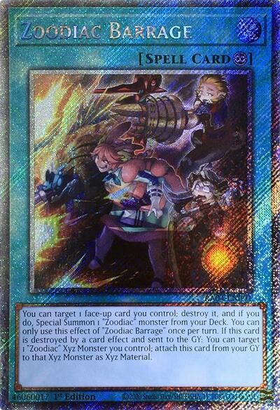 Zoodiac Barrage (Platinum Secret Rare) (RA04-EN091) [Quarter Century Stampede]