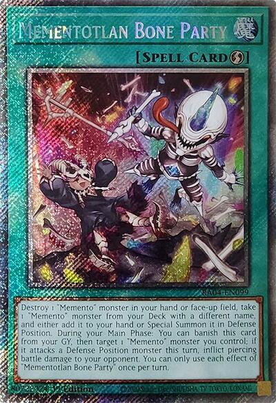 Mementotlan Bone Party (Platinum Secret Rare) (RA04-EN099) [Quarter Century Stampede]