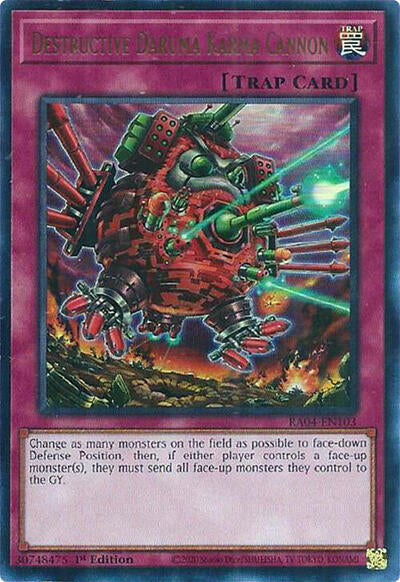 Destructive Daruma Karma Cannon (UR) (RA04-EN103) [Quarter Century Stampede]