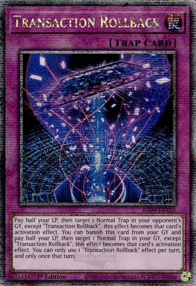 Transaction Rollback (Quarter Century Secret Rare) (RA04-EN105) [Quarter Century Stampede]