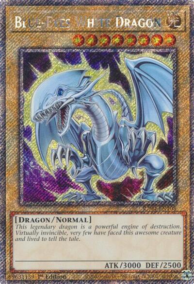 Blue-Eyes White Dragon (7th Art) (Platinum Secret Rare) (RA04-EN108) [Quarter Century Stampede]