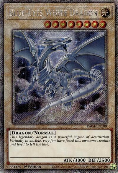 Blue-Eyes White Dragon (8th Art) (Platinum Secret Rare) (RA04-EN108) [Quarter Century Stampede]