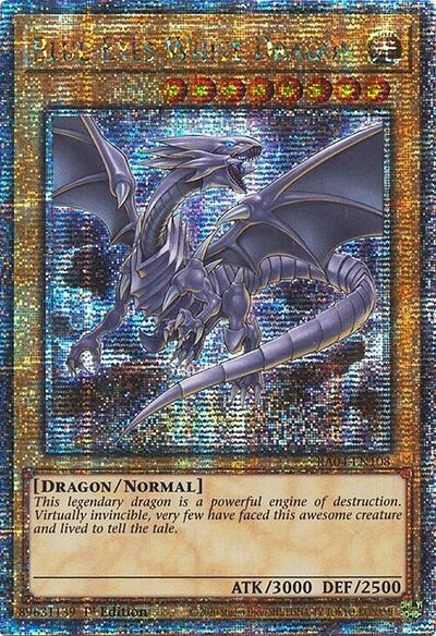 Blue-Eyes White Dragon (8th Art) (Quarter Century Secret Rare) (RA04-EN108) [Quarter Century Stampede]