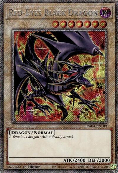 Red-Eyes Black Dragon (8th Art) (Platinum Secret Rare) (RA04-EN109) [Quarter Century Stampede]