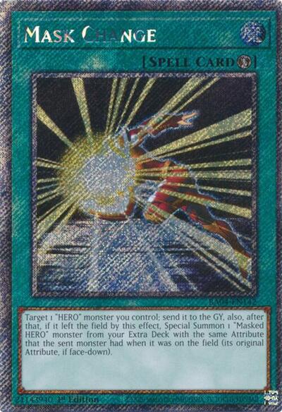 Mask Change (Platinum Secret Rare) (RA04-EN142) [Quarter Century Stampede]