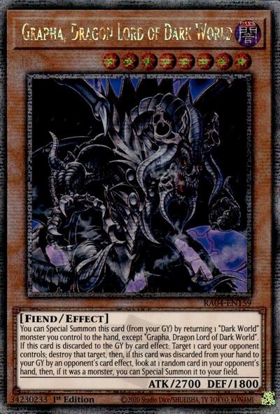 Grapha, Dragon Lord of Dark World (Quarter Century Secret Rare) (RA04-EN159) [Quarter Century Stampede]