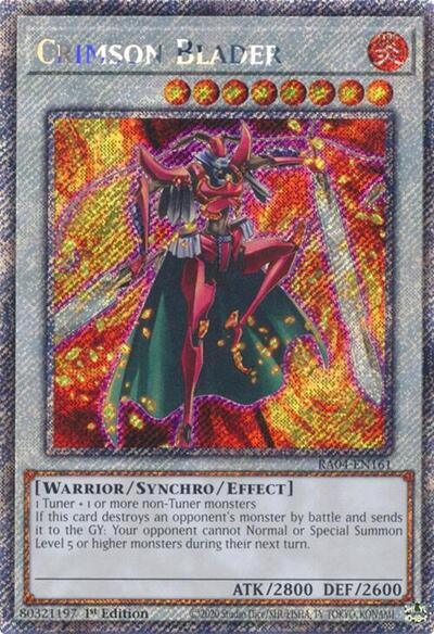 Crimson Blader (Platinum Secret Rare) (RA04-EN161) [Quarter Century Stampede]