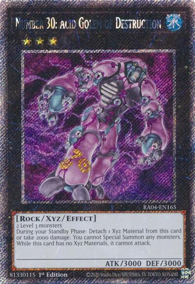 Number 30: Acid Golem of Destruction (Platinum Secret Rare) (RA04-EN165) [Quarter Century Stampede]