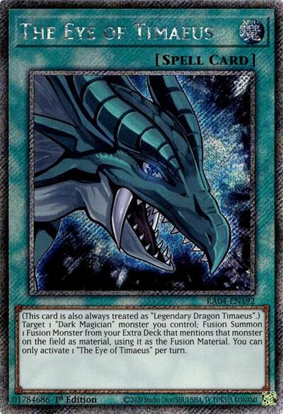 The Eye of Timaeus (Platinum Secret Rare) (RA04-EN192) [Quarter Century Stampede]