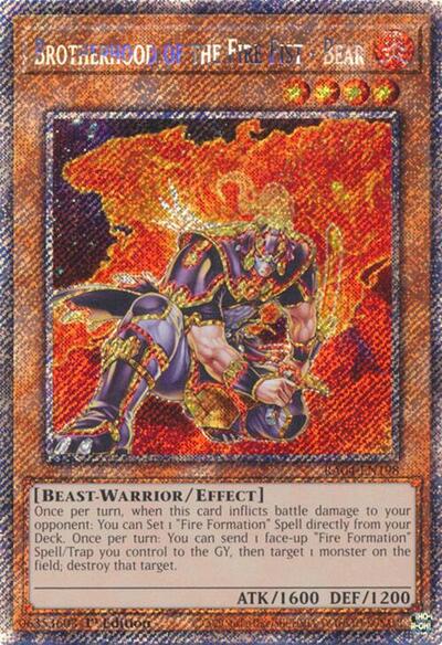 Brotherhood of the Fire Fist - Bear (Platinum Secret Rare) (RA04-EN198) [Quarter Century Stampede]