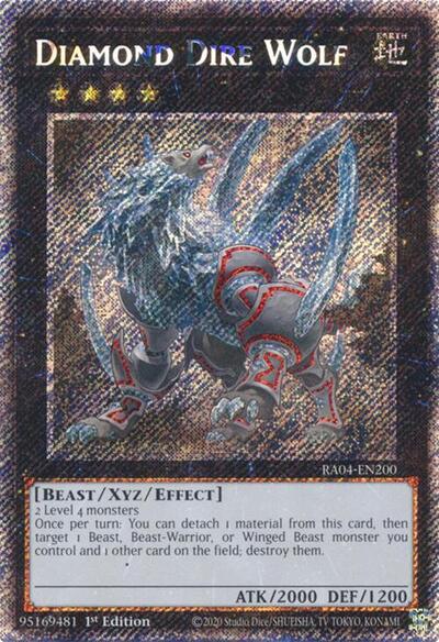 Diamond Dire Wolf (Platinum Secret Rare) (RA04-EN200) [Quarter Century Stampede]