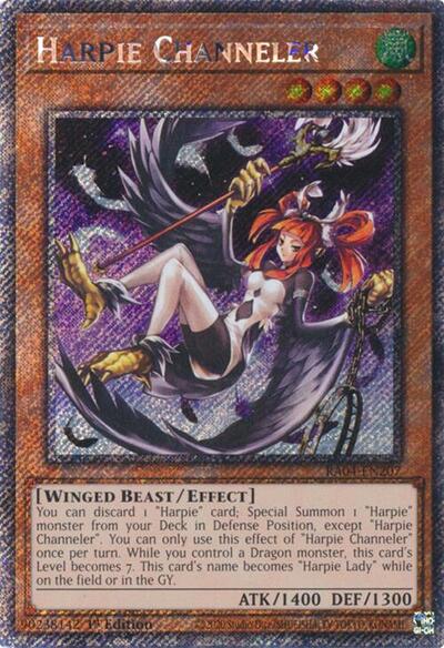 Harpie Channeler (Platinum Secret Rare) (RA04-EN207) [Quarter Century Stampede]