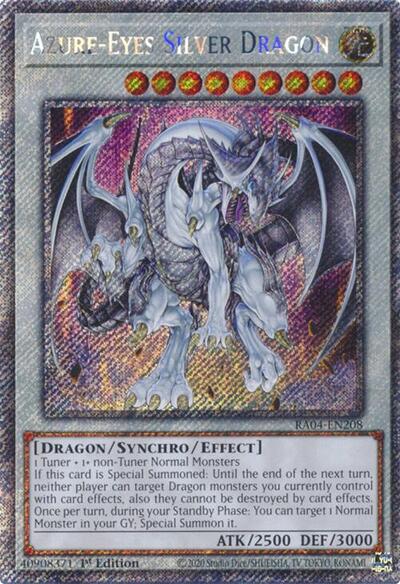 Azure-Eyes Silver Dragon (Platinum Secret Rare) (RA04-EN208) [Quarter Century Stampede]