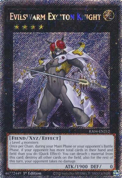 Evilswarm Exciton Knight (Platinum Secret Rare) (RA04-EN212) [Quarter Century Stampede]