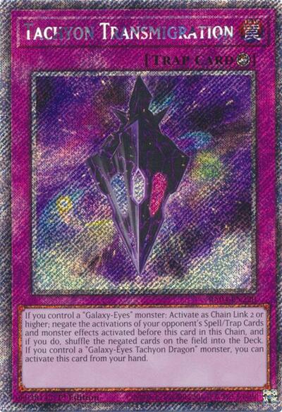 Tachyon Transmigration (Platinum Secret Rare) (RA04-EN220) [Quarter Century Stampede]