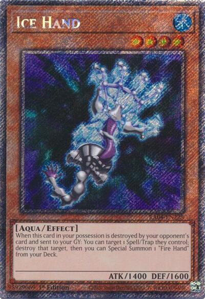 Ice Hand (Platinum Secret Rare) (RA04-EN225) [Quarter Century Stampede]
