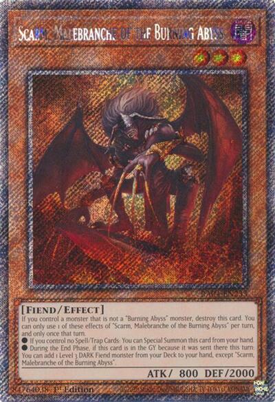 Scarm, Malebranche of the Burning Abyss (Platinum Secret Rare) (RA04-EN233) [Quarter Century Stampede]