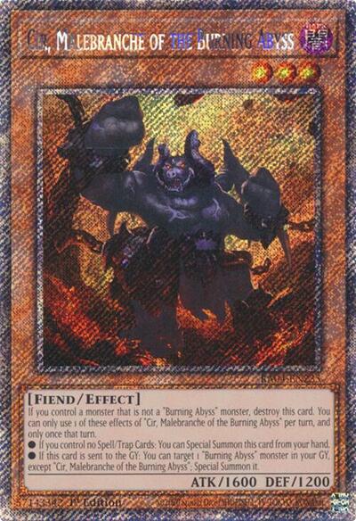 Cir, Malebranche of the Burning Abyss (Platinum Secret Rare) (RA04-EN235) [Quarter Century Stampede]