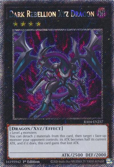 Dark Rebellion Xyz Dragon (Platinum Secret Rare) (RA04-EN237) [Quarter Century Stampede]