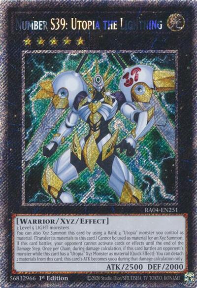 Number S39: Utopia the Lightning (Platinum Secret Rare) (RA04-EN251) [Quarter Century Stampede]